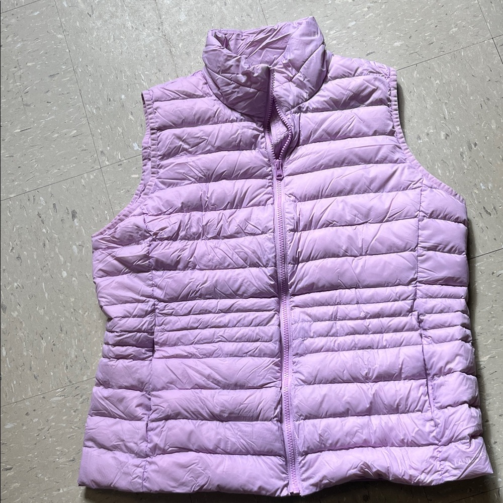 Lands' End Lavender Puffer Vest- large